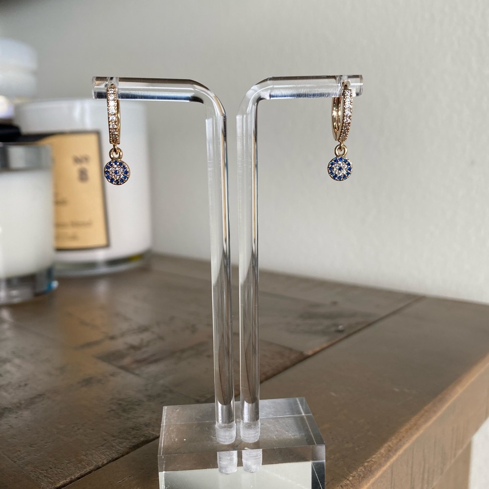 Turkish Evil Eye Dainty Small Hoop Earrings